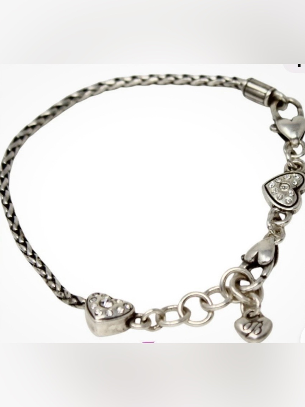 Brighton Heart Slide Bracelet detailed with pavé crystal heart charms